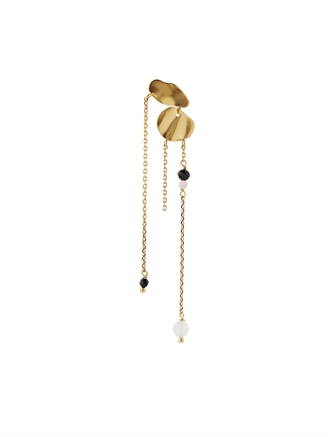 Stine A Festive Clear Sea Earring with Chains & Stones - Single Guld