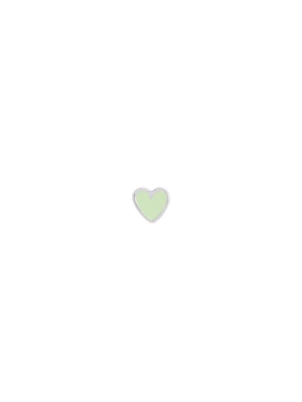 Stine A Petit Love Heart Earring Mint Green Enamel Silver