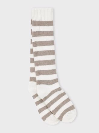 Moshi Moshi Mind Polar socks stripe Ecru/Taupe